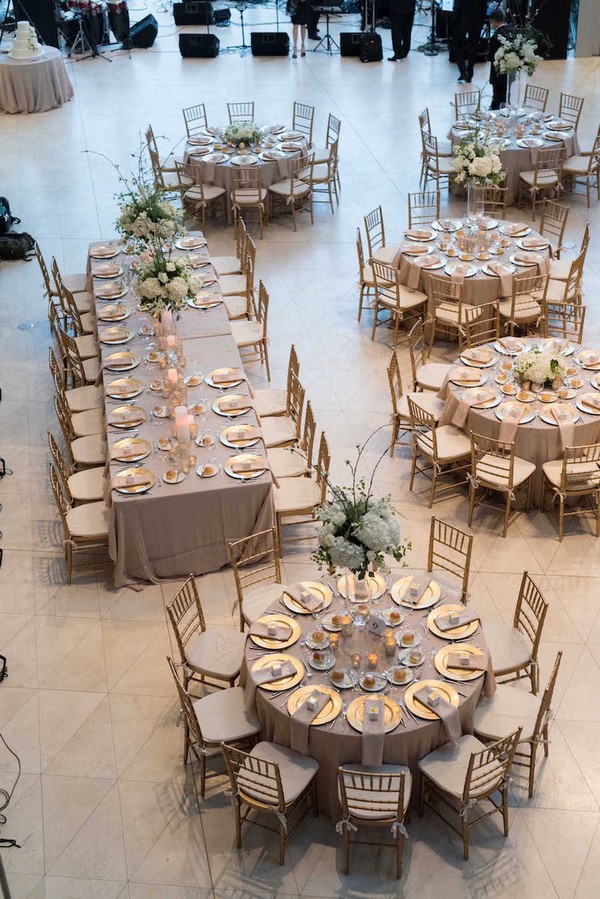 Wedding Reception Table Layout Ideas-A Mix of Rectangular and Circular