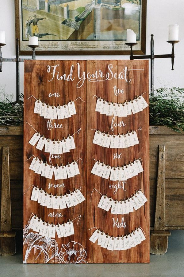 diy rustic wood wedding seating chart ideas EmmaLovesWeddings
