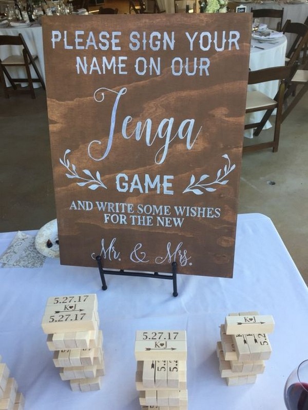 Wedding Jenga Guest Book Sign In Table Ideas EmmaLovesWeddings