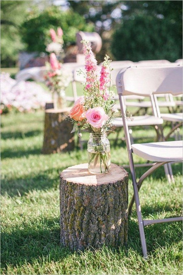 wedding tree rustic stumps decoration country aisle outdoor decorations emmalovesweddings aisles