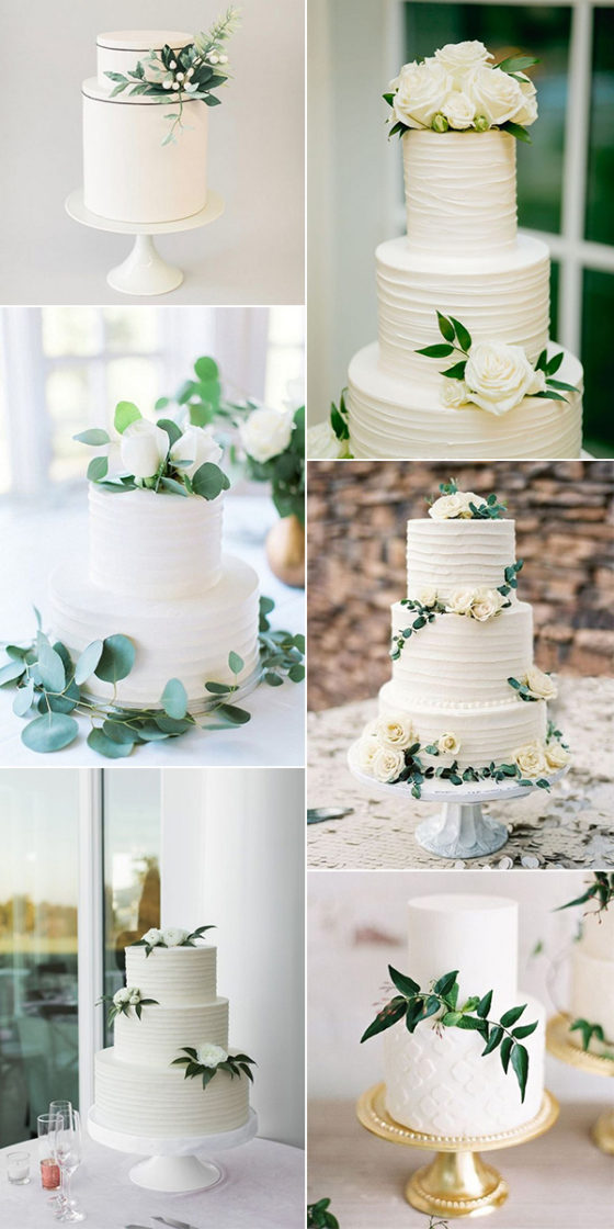 15 Amazing White and Green Elegant Wedding Cakes - EmmaLovesWeddings