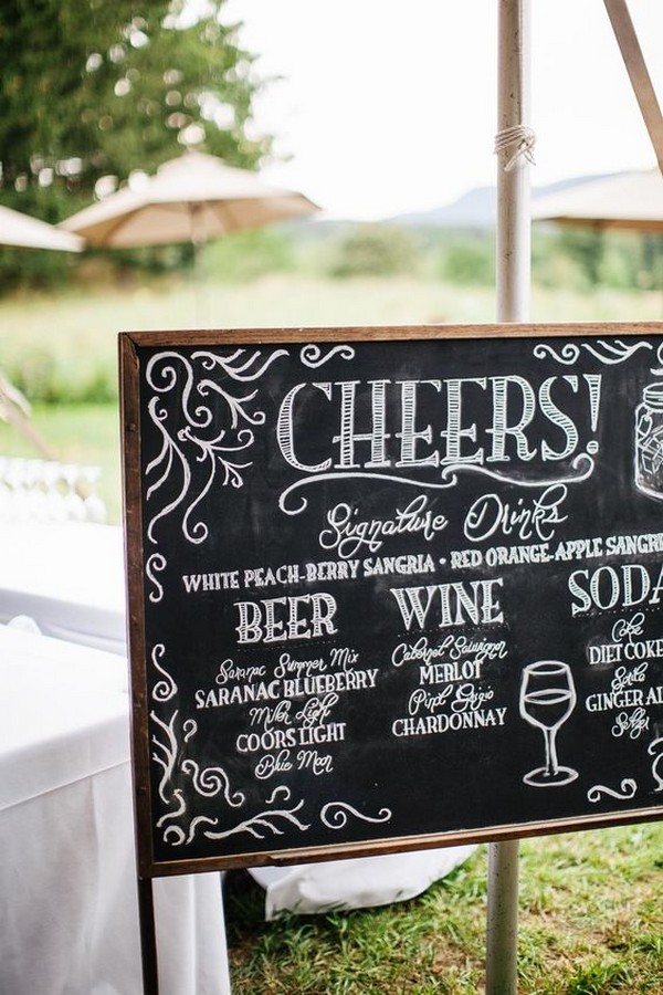 18 Brilliant Wedding Drink Station Sign Ideas
