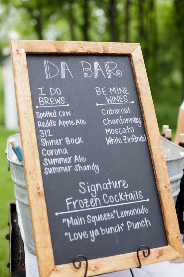18 Brilliant Wedding Drink Station Sign Ideas - EmmaLovesWeddings