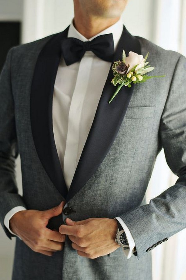 grey and black groom suit wedding ideas EmmaLovesWeddings