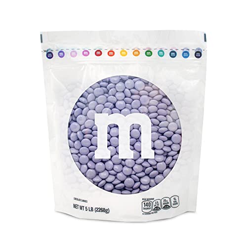 M&M’S Light Purple Milk Chocolate Candy, 5lbs of M&M'S in Resealable Pack for Candy Bars, Mothers...