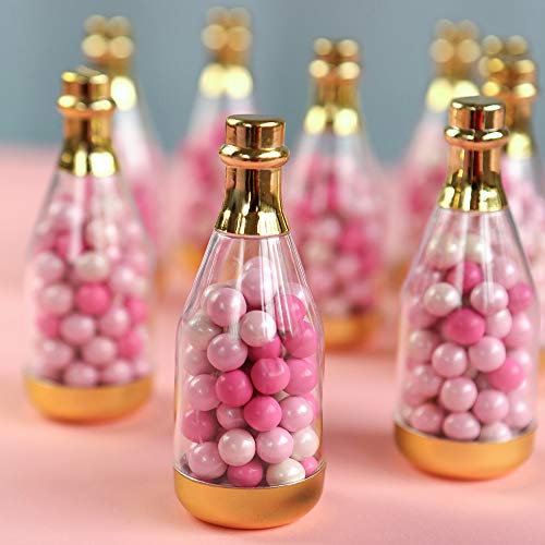 Kate Aspen 18187GD Metallic Champagne Bottle Container (Set of 12) DIY Favor, One Size, Clear, Gold