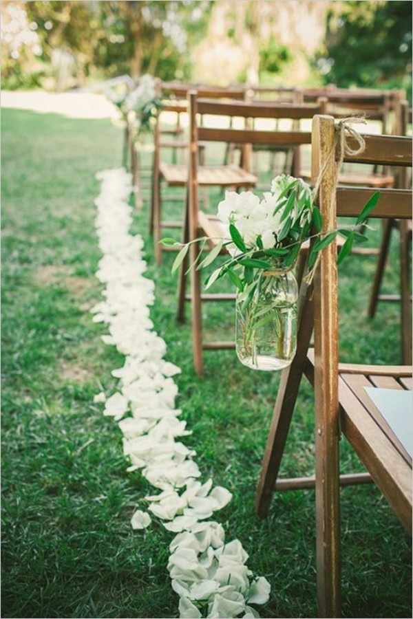outdoor chic rustic wedding aisle ideas