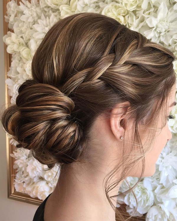 twisted bridal low updo wedding hairstyles