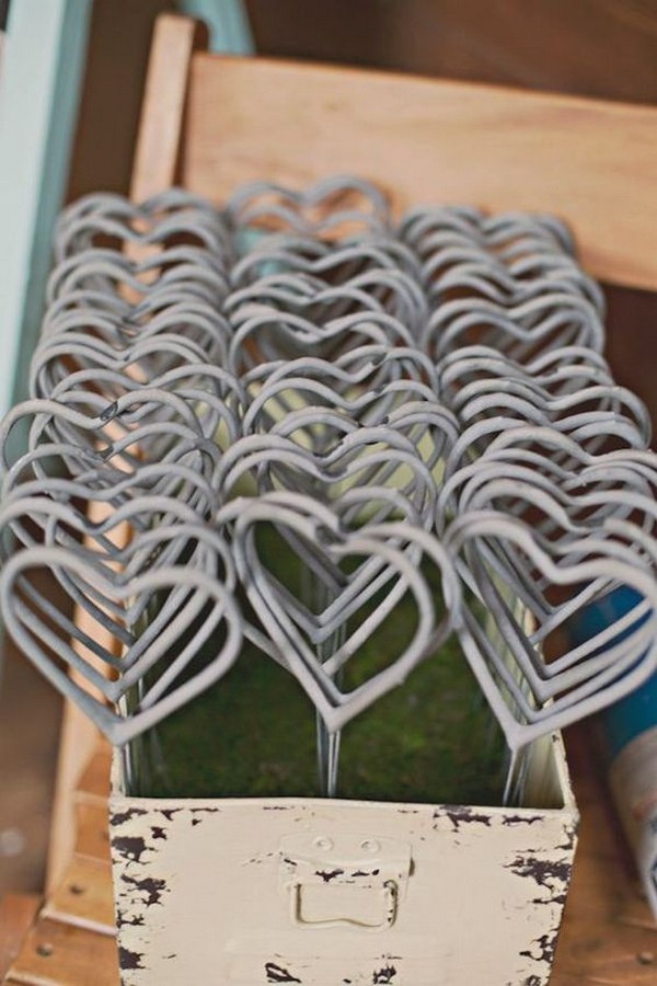 heart shaped sparkler for wedding send off ideas