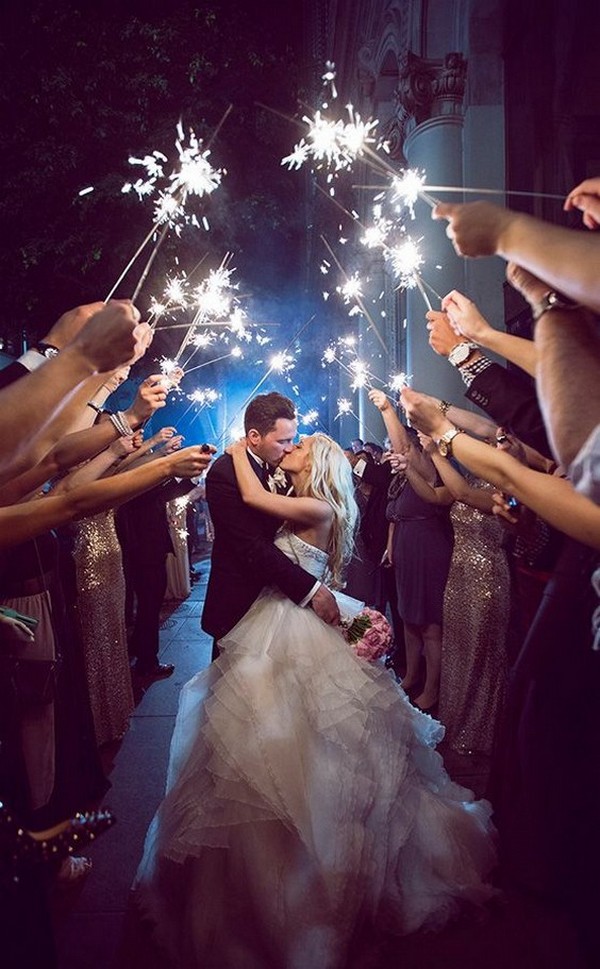 romantic sparklers wedding exit send off ideas