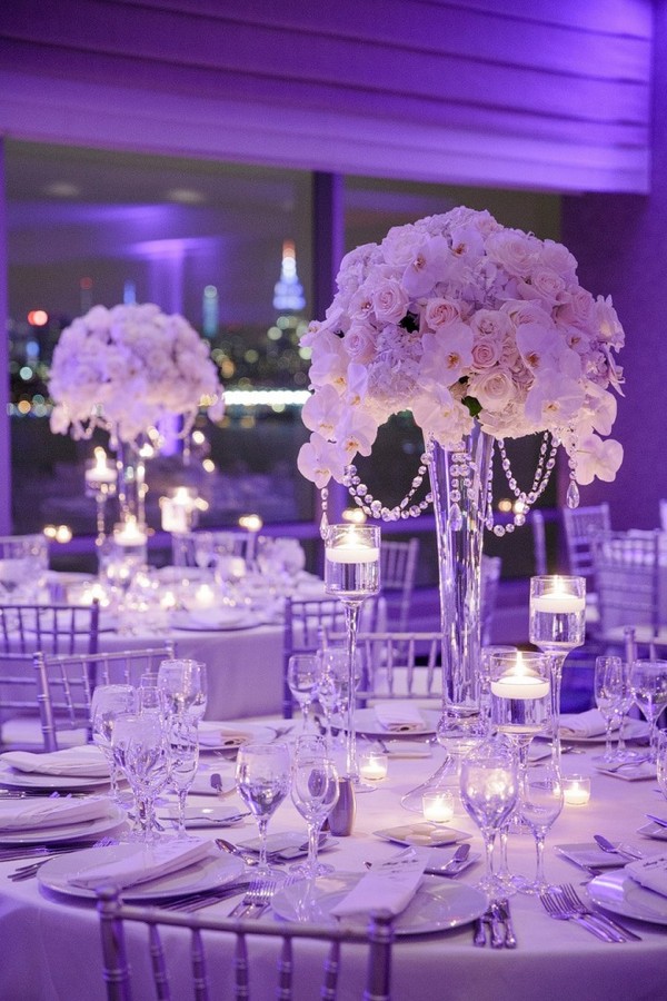 amazing tall wedding centerpieces with floating candle lights