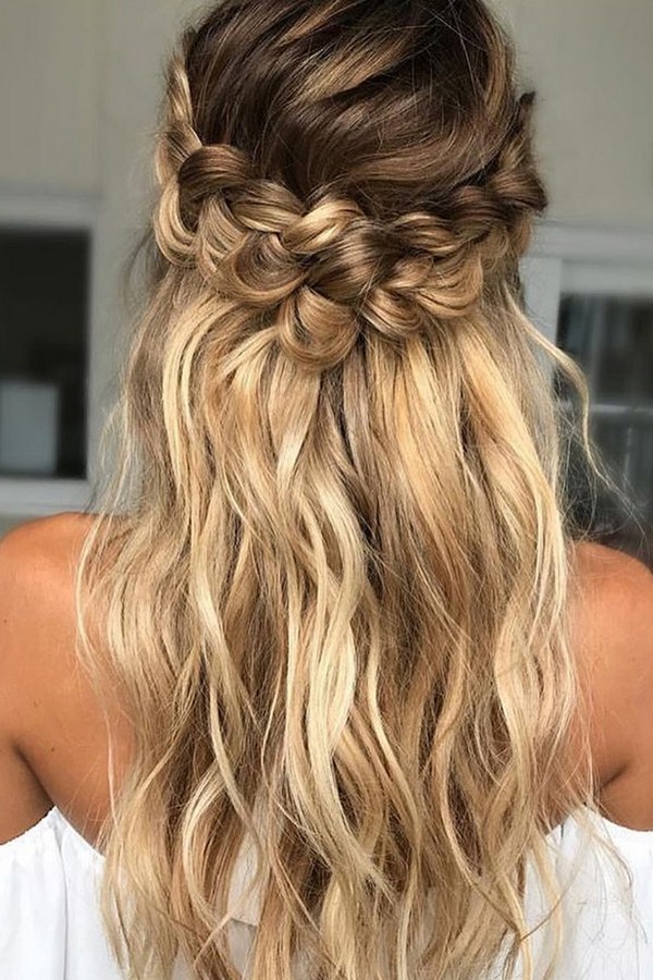 braided wedding hairstyles half up half down