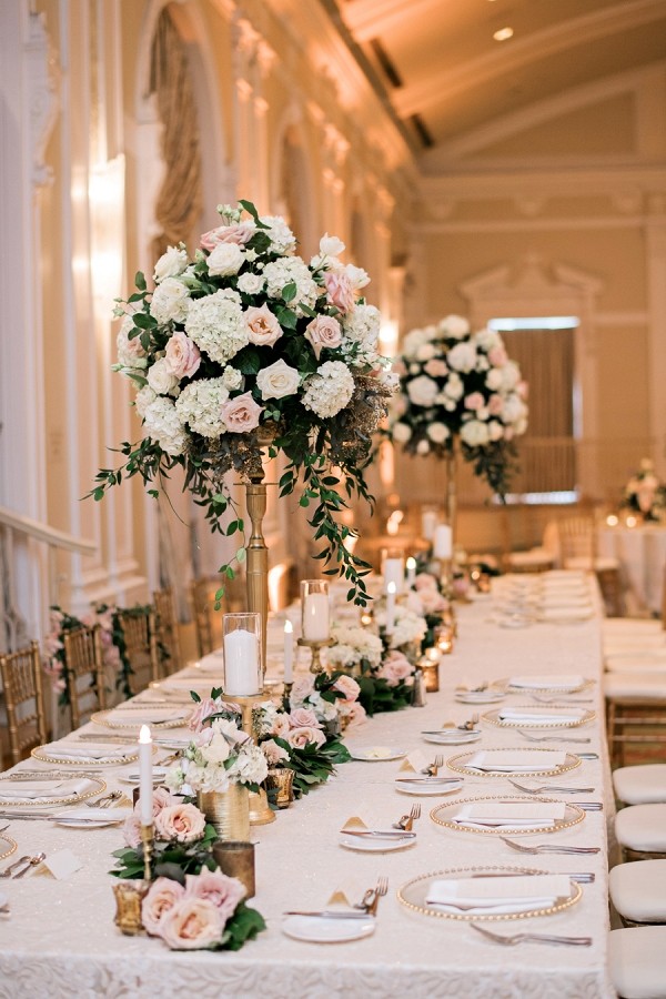 elegant tall rose wedding centerpiece ideas