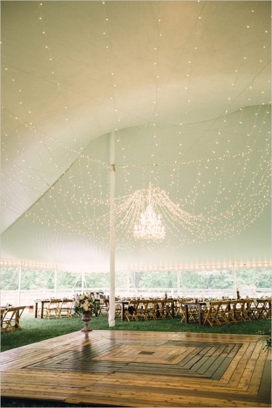 Outdoor Tented Wedding Reception Ideas With String Lights 560x840 