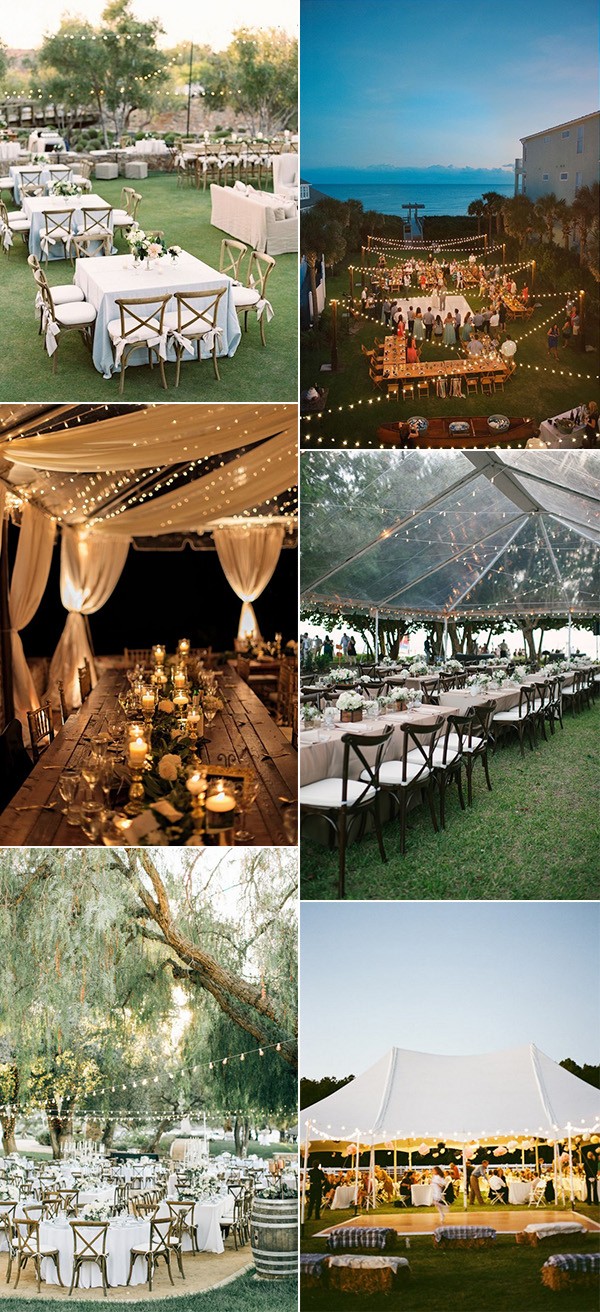 Outdoor wedding reception ideas with these magical lights are sure to inspire your guests.