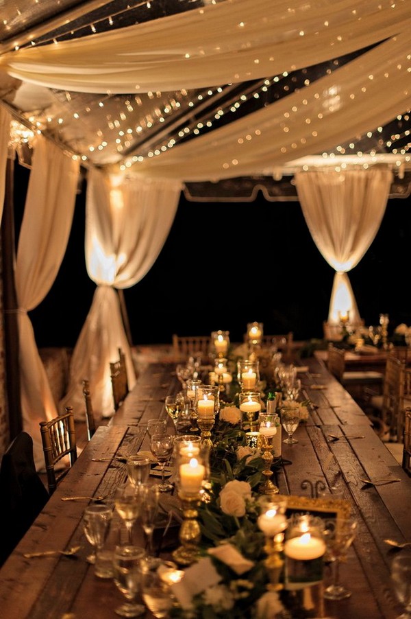 romantic wedding reception ideas with lights