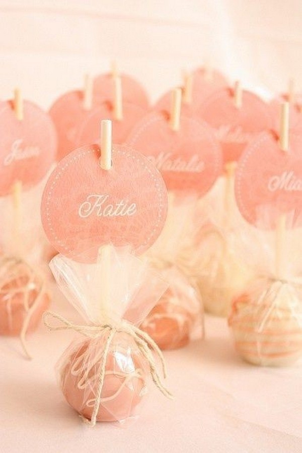 pink lollipop edible wedding favor ideas