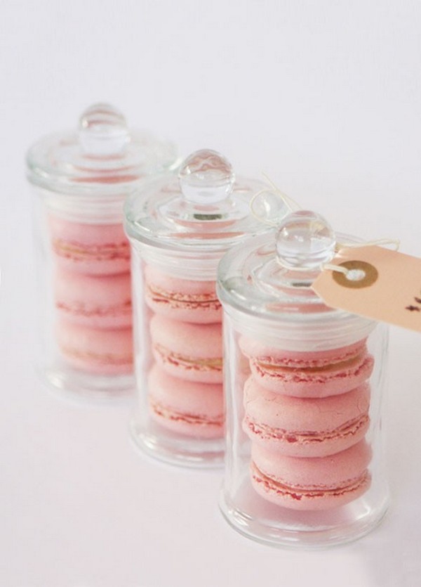 pink macarons romantic wedding favor ideas