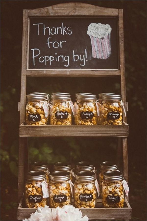 popcorn in mason jars edible wedding favor ideas