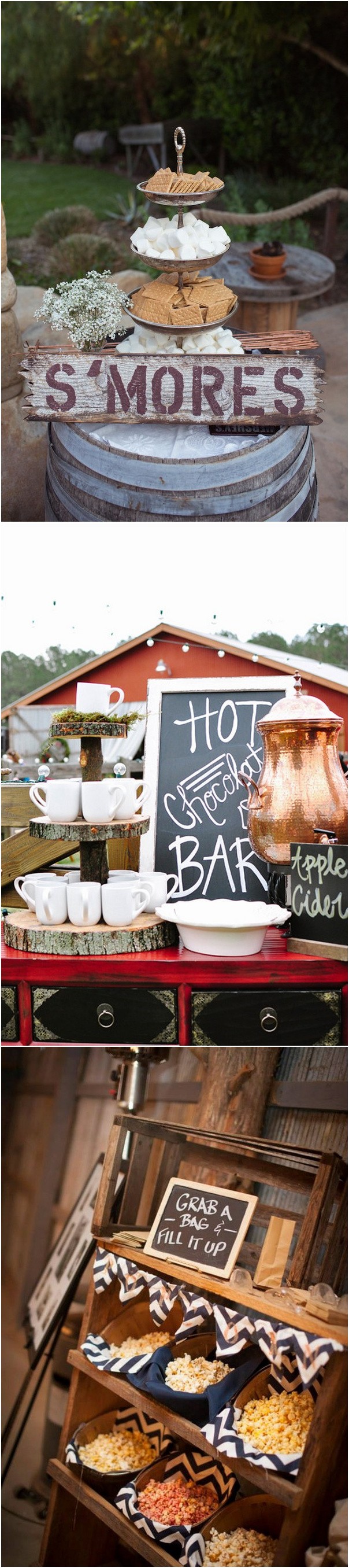 wedding food station ideas for barn wedding