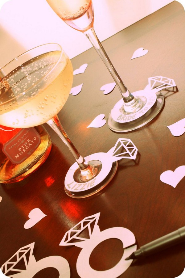 Cute drink markers for bridal shower ideas