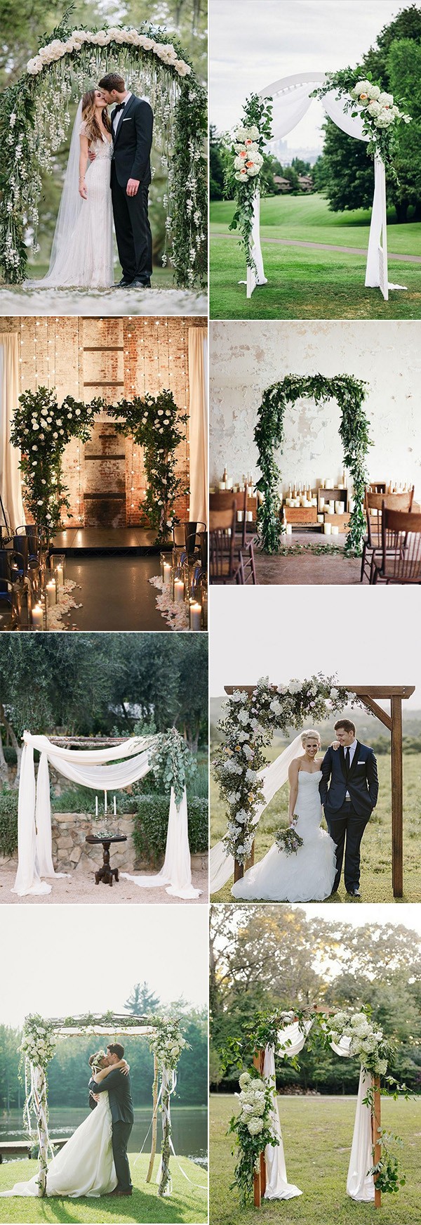 chic greenery wedding arch decoration ideas