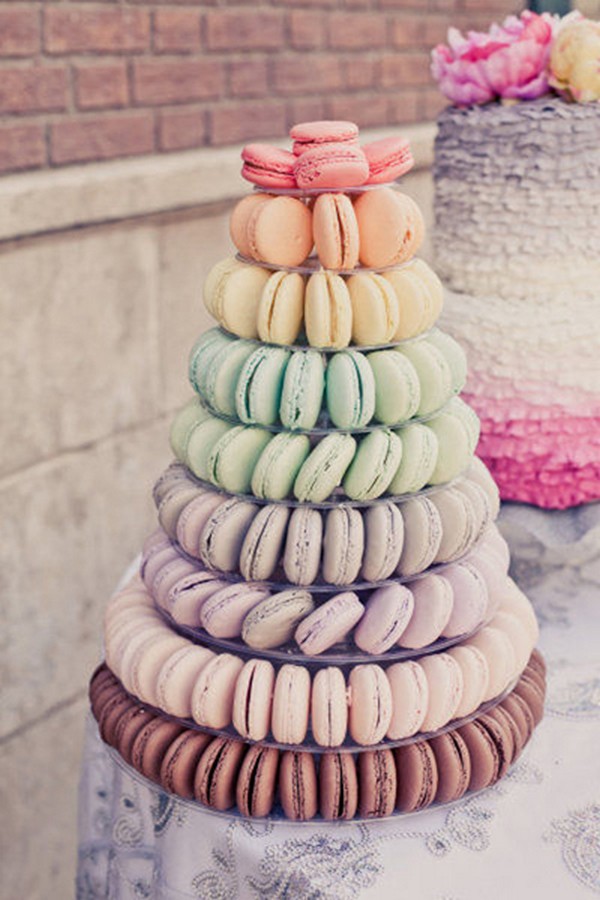 macarons wedding dessert tower ideas