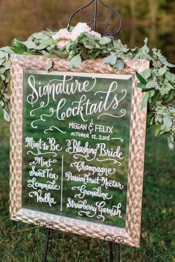 mirror sign ideas for garden weddings