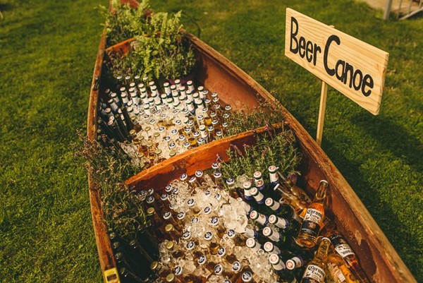 outdoor boho wedding drink serve ideas
