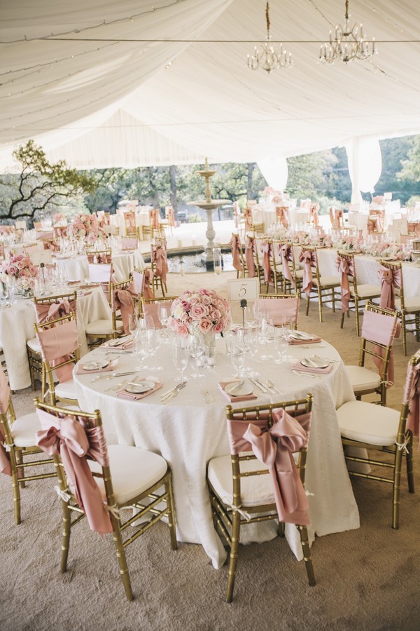 pink and gold wedding reception ideas
