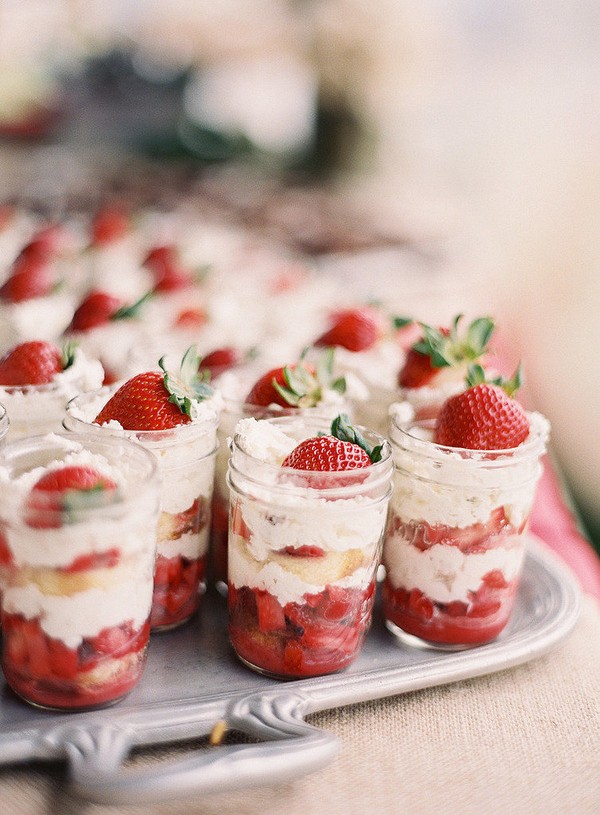 Strawberries Parfait wedding dessert bar ideas