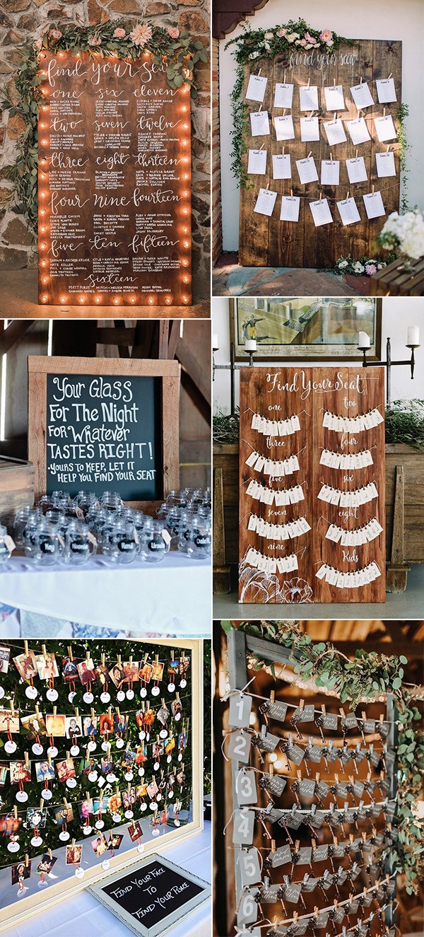 chic rustic seating chart display wedding ideas for 2018