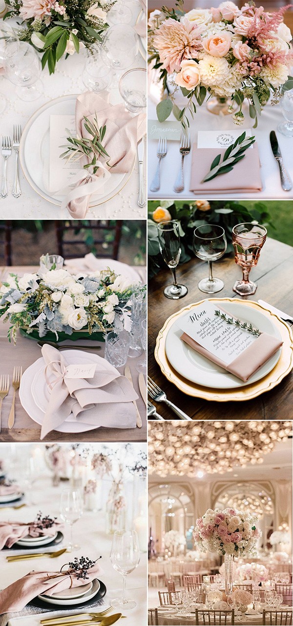 elegant pink wedding table setting ideas