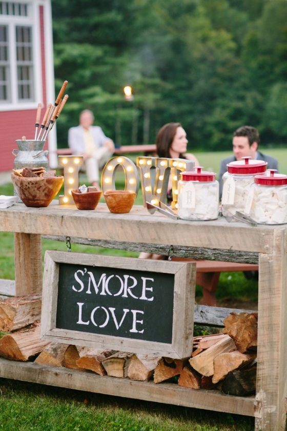 15 Sweet S’mores Bar Wedding Food Station Ideas