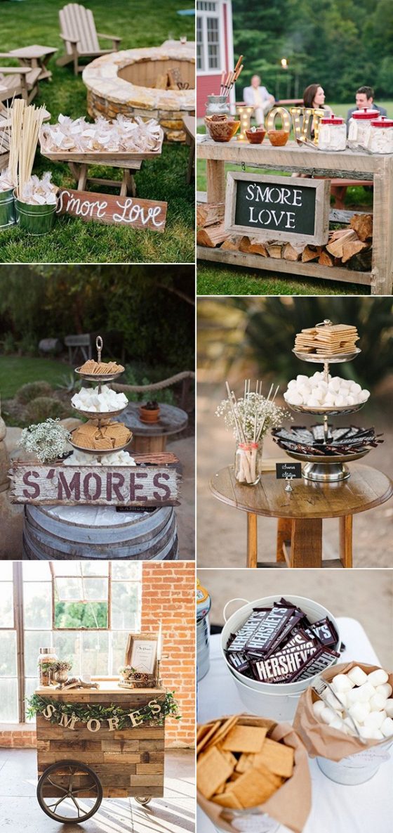 15 Sweet S’mores Bar Wedding Food Station Ideas