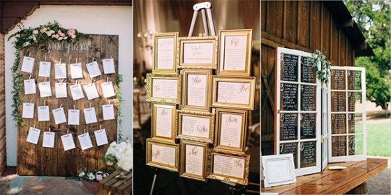 wedding seating chart display ideas