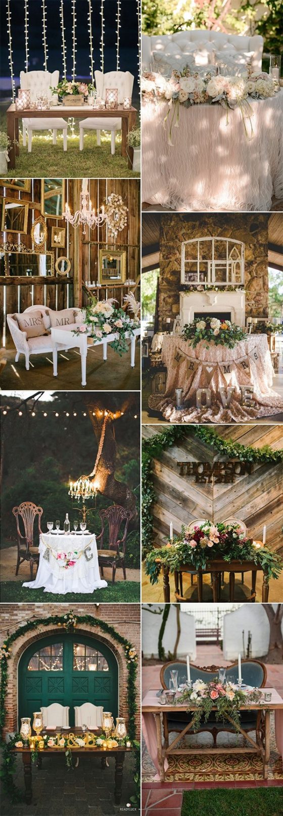 18 Vintage Wedding Sweetheart Table Decoration Ideas
