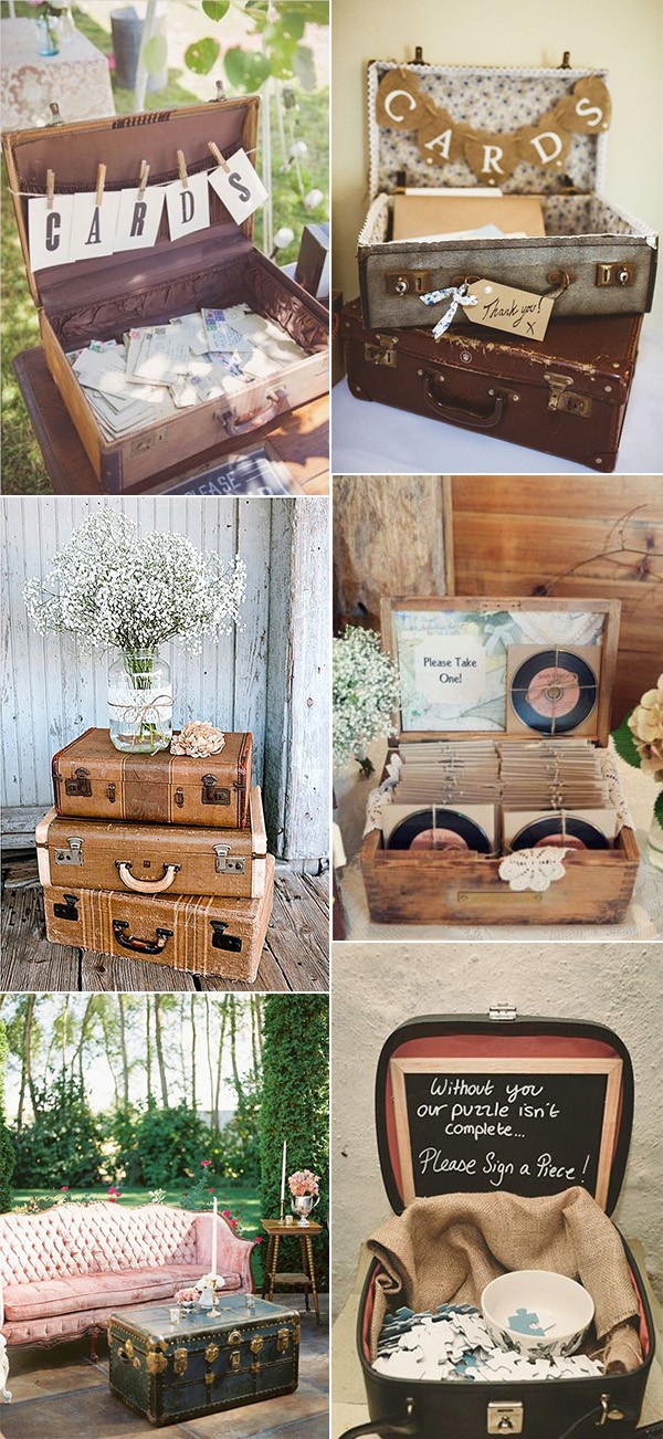 vintage wedding ideas with suitcases