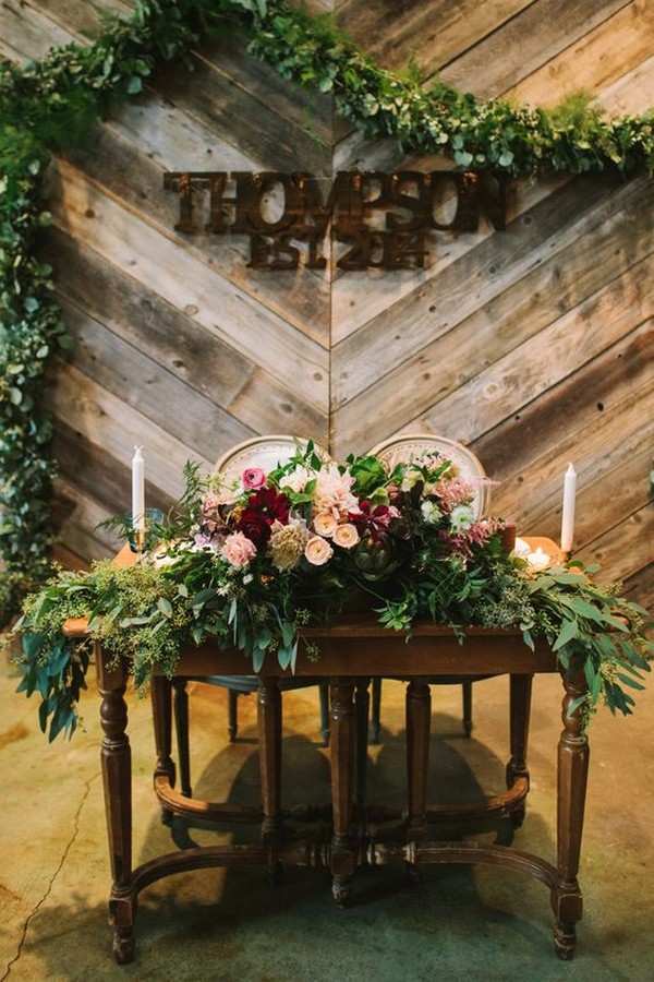 vintage wedding sweetheart table decoration ideas