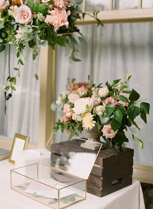 chic rustic wedding guest book table ideas
