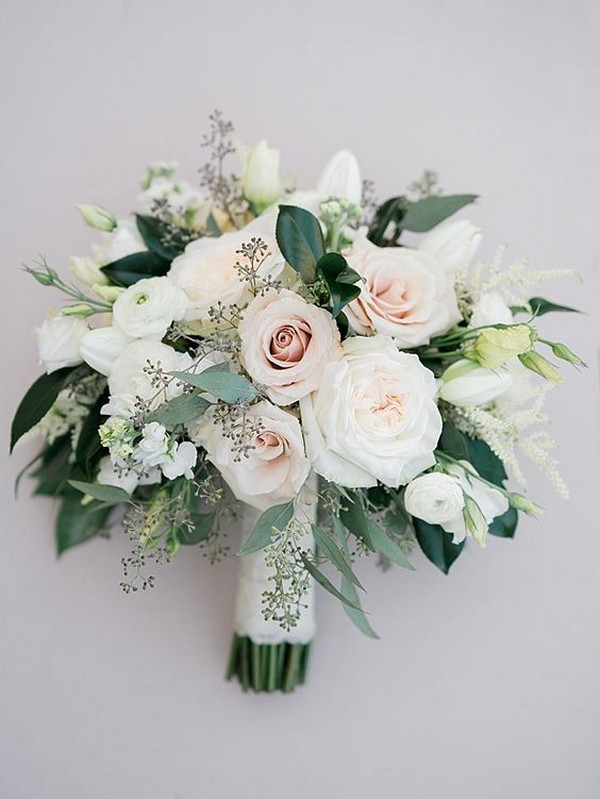elegant blush pink and green wedding bouquet for 2018