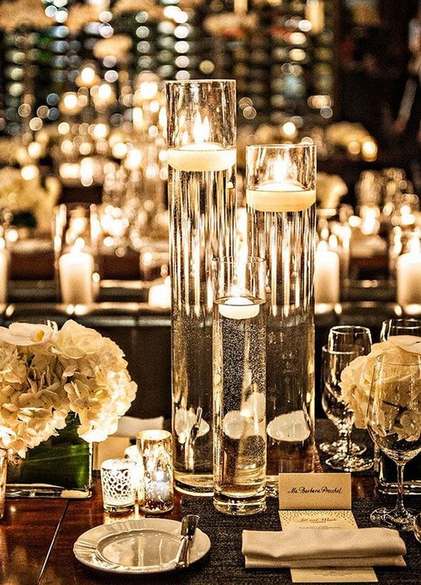 elegant wedding centerpiece ideas with floating candles