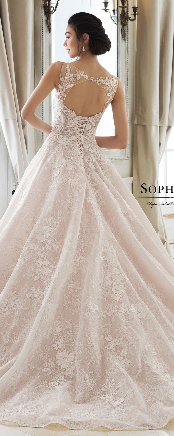 Sophia Tolli lace wedding ball gown with keyhole back