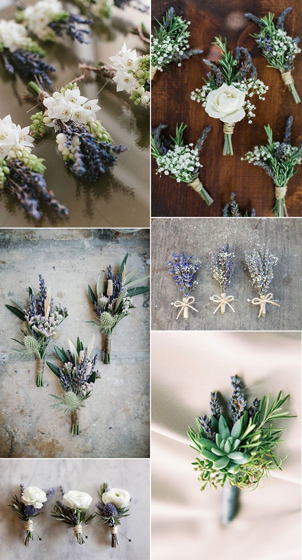 trending wedding boutonniere ideas with lavender