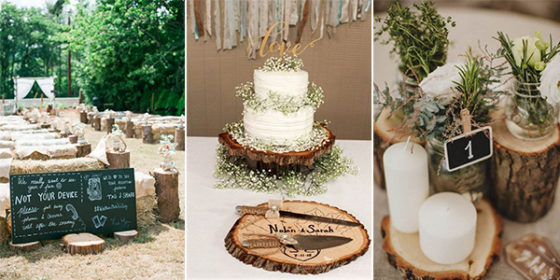 wedding ideas with tree stumps