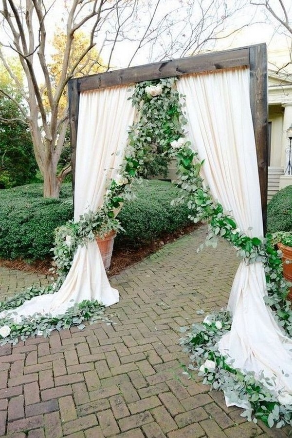 chic rustic greenery wedding entrance decoration ideas