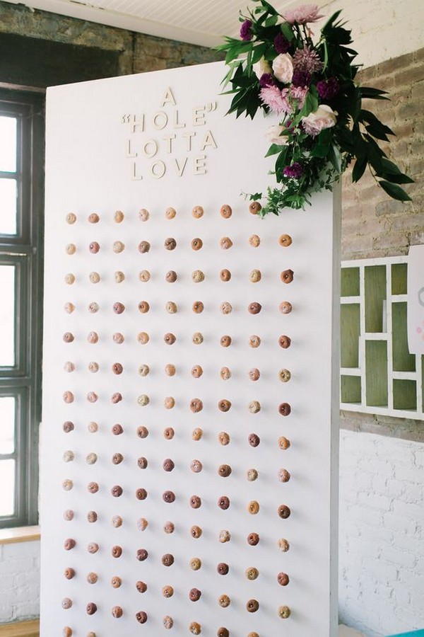 modern chic wedding donuts wall ideas
