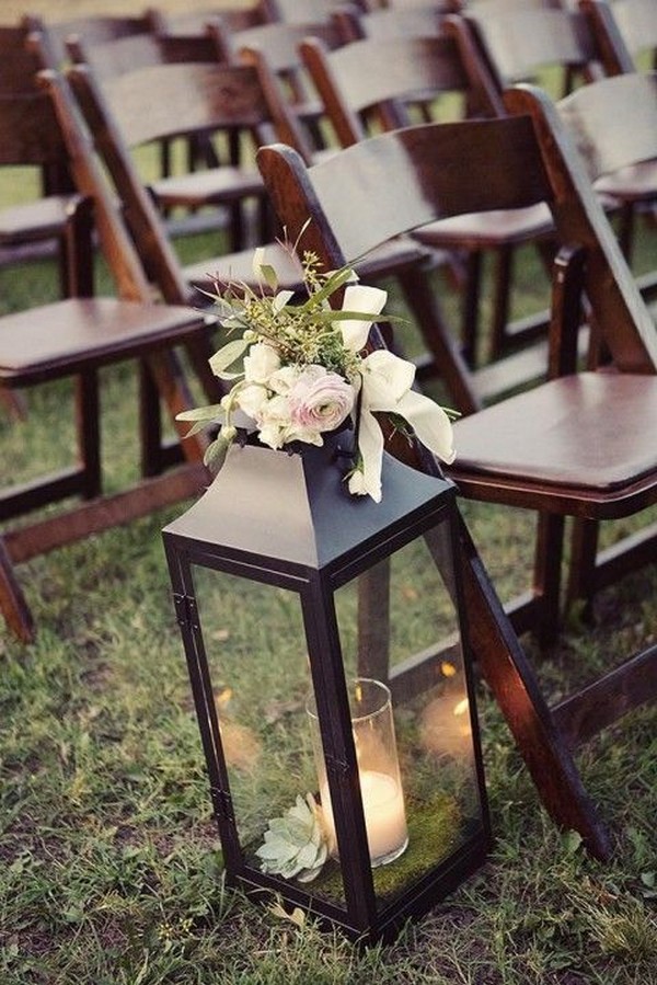 outdoor wedding aisle decoration ideas with lanterns
