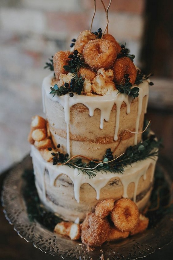 donut covered wedding cake ideas for fall