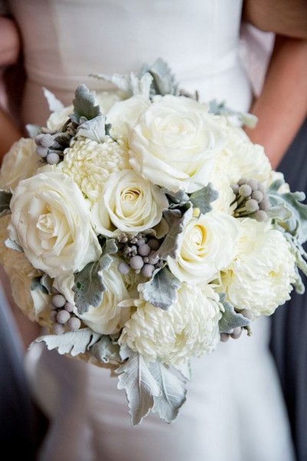 neutral winter wedding bouquet